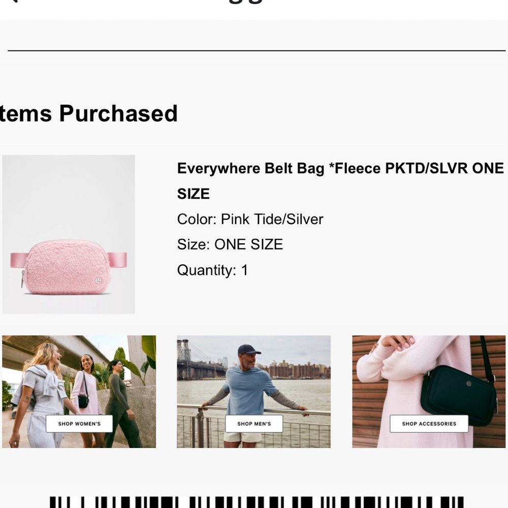 Lululemon Pink Tide Fleece Belt Bag